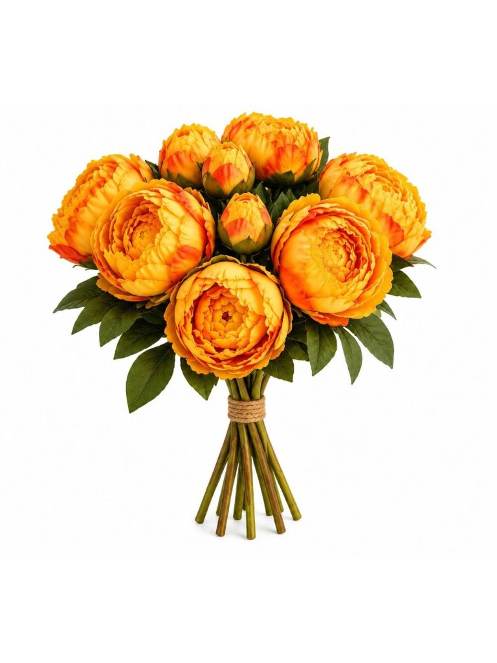 Golden Peony Bouquet Faux Flowers Autumn Decor Rustic Farmhouse Western Floral